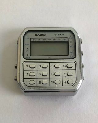 Vintage Casio C - 801 Calculator Wrist Watch Rare Please Read