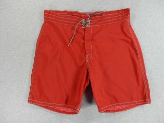 Birdwell Beach Britches Vintage 1980s Surf Swim Sup Shorts (mens 33) Red