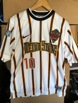 Vintage Mls Metrostars Nike Soccer Jersey Tab Ramos 10 Size M