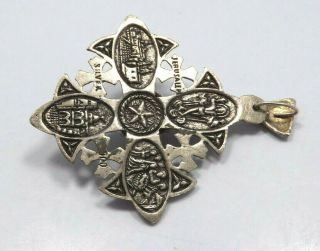 Vintage 900 Silver Jerusalem Cross Pendant,  13.  6 grams 4