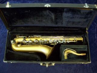 Vintage Bundy Selmer U.  S.  A.  Tenor Saxophone W/ Unique Epoxy Finish,  Bundy Case