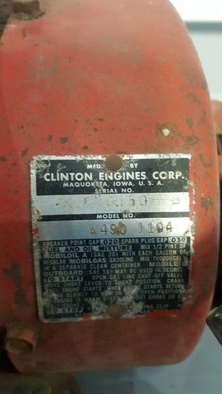Vintage Clinton 2 Cycle Panther Engine / Model A490 / Go Kart / Mini Bike 3