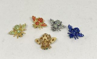 Joan Rivers Set Of 5 Bumble Bee Pins Brooches Signed