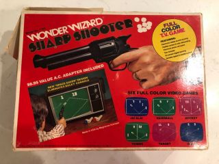 Vintage Tv Video Game Wonder Wizard Sharp Shooter Pong Model 7705