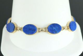 $2,  550 William E.  Richards Co Wre Vintage 14k Yellow Gold Blue Lapis Bracelet