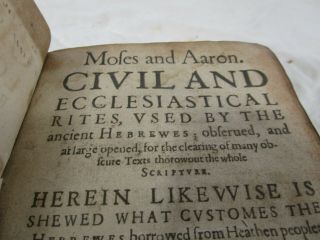 Antique 1626 Moses and Aaron Civil and ecclesiastical rites book Thomas Godwyn 4