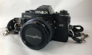 Minolta X700 Camera With F=50mm 1:17 Lens Vtg Strap