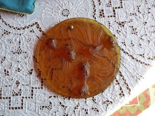 Vintage Verlys Signed Orange Art Glass Koi Fish Window Or Wall Hanging