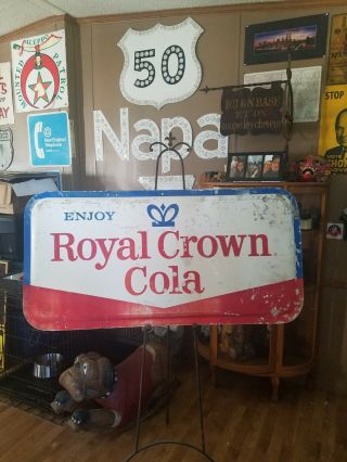 Rare Rc Cola Advertising Sign Huge Coke Pepsi 7up Royal Crown Vintage 52 X 26