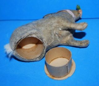 Antique Germany Felt Rabbit Candy Container 6