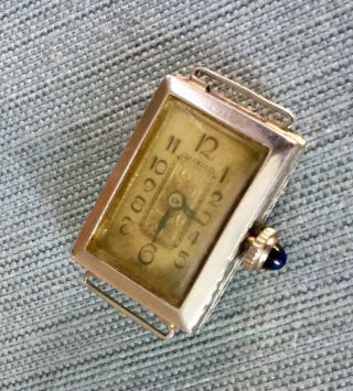 Antique Ur Urco Robbins & Co 18k White Gold 17j Ladies Watch Swiss Made