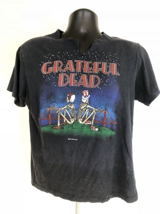 Vtg 1981 Grateful Dead T - Shirt Uncle Sam Skeleton Golden Gate Bridge Sz S 80s