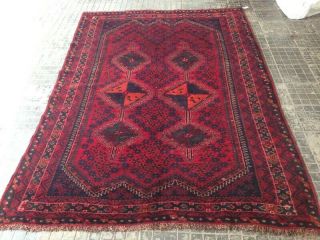Authentic west Asia qashqai old Rug 100 handmade fine wool 268A size:9.  8x6.  9ft 2