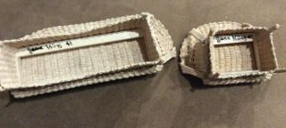 Vintage Dollhouse Miniature Furniture Wicker Sofa and Lounge Chair Signed @ 2