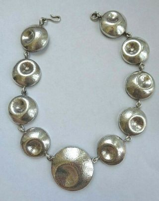 Vintage SUSAN CUMMINGS Sterling Silver 925 Modernist Circle Necklace 96g 2