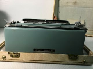 Vintage Blue Olivetti Underwood Studio 44 typewriter with case 5