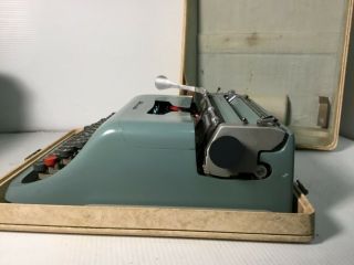 Vintage Blue Olivetti Underwood Studio 44 typewriter with case 6