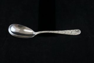 S Kirk & Son Repousse Sterling Silver Small Serving Spoon - 8 1/2 " - Tulip Shape