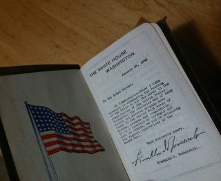 1941 WWII US Army testament Pocket Bible GIDEON Roosevelt Military 4