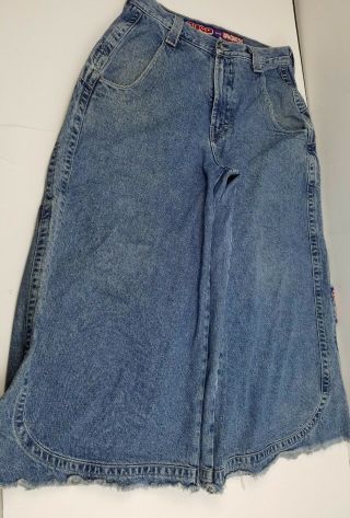 Vintage 90s JNCO Kangaroo ultra wide leg Blue Jeans 31W 28L USA MADE 4