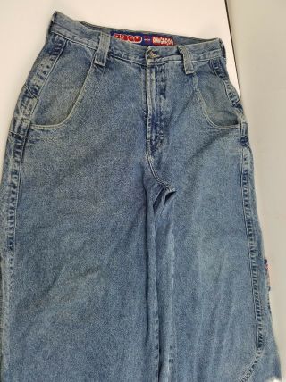 Vintage 90s JNCO Kangaroo ultra wide leg Blue Jeans 31W 28L USA MADE 5