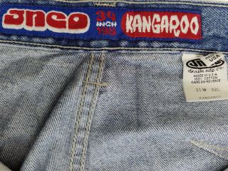 Vintage 90s JNCO Kangaroo ultra wide leg Blue Jeans 31W 28L USA MADE 7