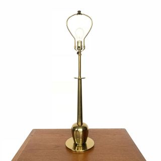Vintage 60 ' s Mid Century Modern Brass Tulip Stiffel Lamp 3