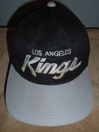 Vtg Los Angeles La Kings Hockey Script Snapback Hat Baseball Cap Nwa One Size