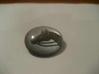 Vintage Sterling Horse Head Domed Glass Bridle Rosette Pin Price Drop