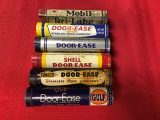Vintage Door - Ease Stick Lubricants - 6 - Mobil Gulf Sunoco Shell & 2