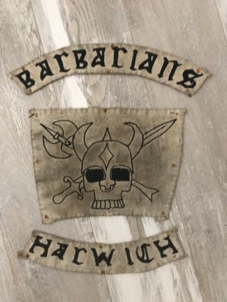 Vintage Motorcycle Club Back Patches “ Barbarians Mc “
