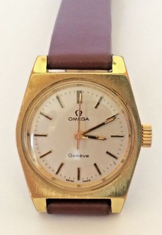 Vintage Omega Geneve Gold Swiss Made Mechanical Ladie`s Watch