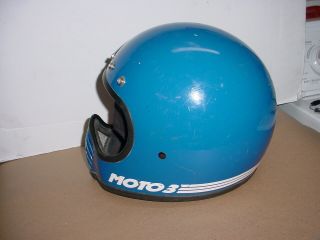 Vintage Chopper Bobber Ahrma Motocross Mx Blue Bell Moto3 Helmet 7 3/8 59 Cm