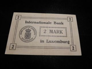 5 August 1914 Banknote LUXEMBOURG - 2 Francs (rare issue date) Krause 7 3