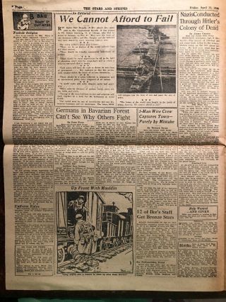 Stars And Stripes 1945 FDR Dead WWII Newspaer 2