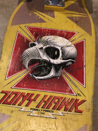 Vintage 1983 Powell Peralta Tony Hawk Bones Brigade Skateboard 3