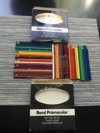 Vintage Berol Prismacolor Art Set Of 48 Color Pencils 953