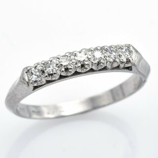 Vintage Platinum 0.  14 Tcw Single Cuts Diamond Band Ring 3.  1g Size 6.  25 H/i Vs - 2