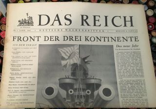 Ww 2 German Newspaper Das Reich In - Mauser Advertisement Japan