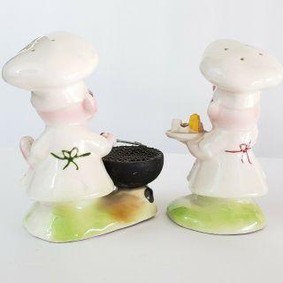 Vintage Pig Enesco Barbecue (BBQ) Chef Cook Cookout Salt Pepper Shakers S&P 2