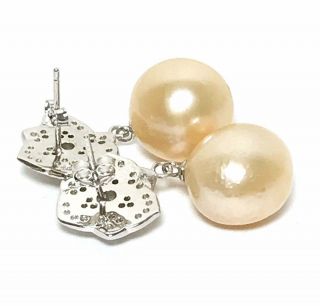 Golden Australian South Sea 12.  3 x 13.  8mm Oval Pearl Dangle Earrings 5