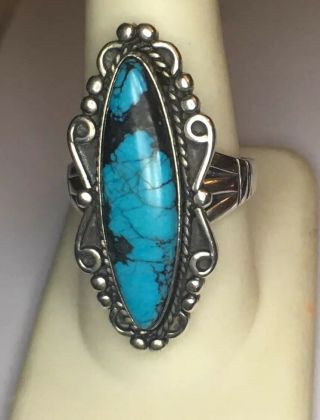 Vintage 1940’s - 1960’s Wheeler Sterling Silver & Turquoise Navajo Ring