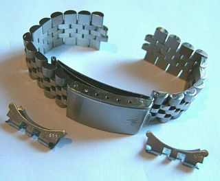 Vtg Rolex Jubilee Bracelet Band 20mm 62510h Clasp Ss With 555 Ends Code A - Euc