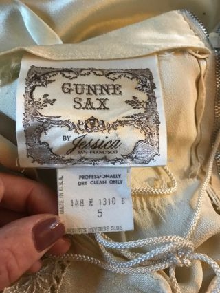 Gunne Sax Corset Maxi Dress Vintage Size 5 XXS XS Rare Satin with Pockets 3