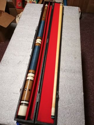 Vintage 5 Piece Pool cue with hard case 2