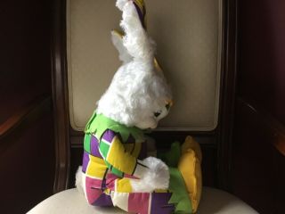 Rare Vintage Rushton Star Creation Easter Bunny,  Colorful Plush,  Rubber Face 22” 5
