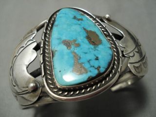 Rare Morenci Turquoise Vintage Navajo Sterling Silver Bracelet