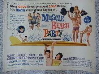 Movie Poster Vintage 1964 Muscle Beach Party