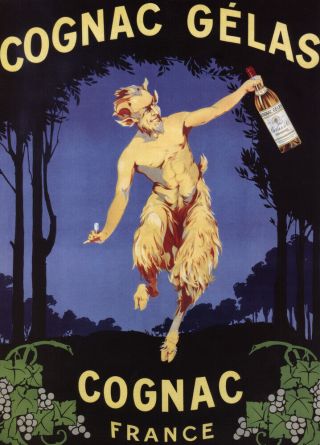 Cognac Gelas - Vintage Promotional Poster (posters,  Wood & Metal Signs)