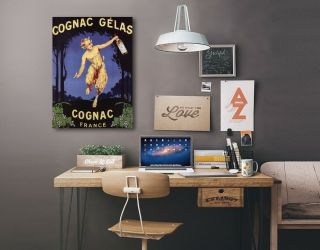 Cognac Gelas - Vintage Promotional Poster (Posters,  Wood & Metal Signs) 4